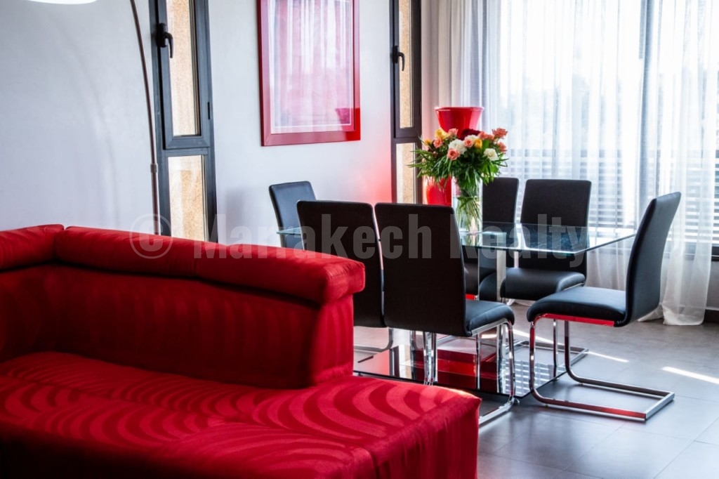 Large 1 bedroom apartment with terrace for rent in downtown Marrakech