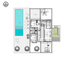 Domaine privé de 5 hectares : 30 villas dont un exemple de 4 chambres