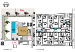 Domaine privé de 5 hectares : 30 villas dont un exemple de 4 chambres