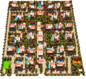 Domaine privé de 5 hectares : 30 villas dont un exemple de 4 chambres