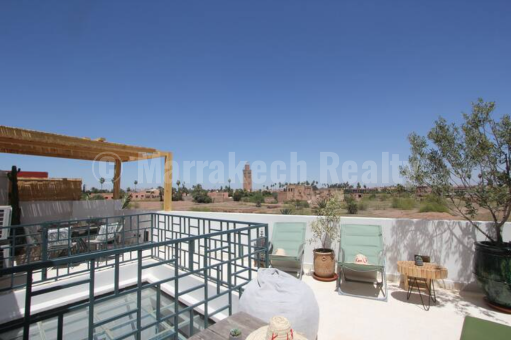 Riad Ker 47 – 4 bedrooms – Terrace with view of the Koutoubia – Pool