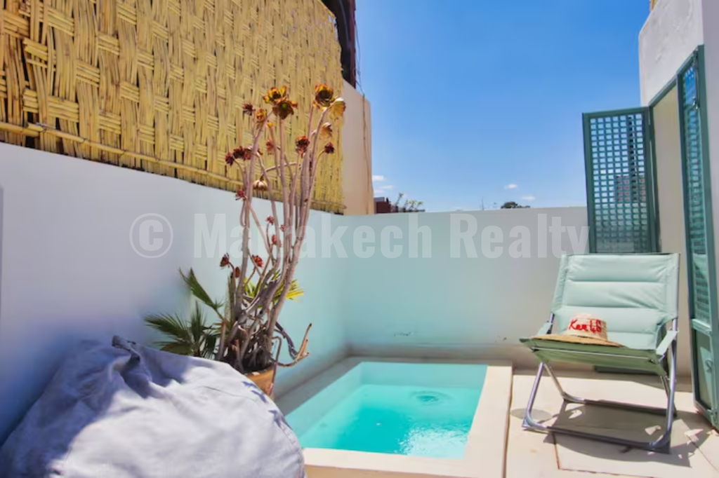 Double riad – 7 bedrooms – rooftop terrace with open view, two pools