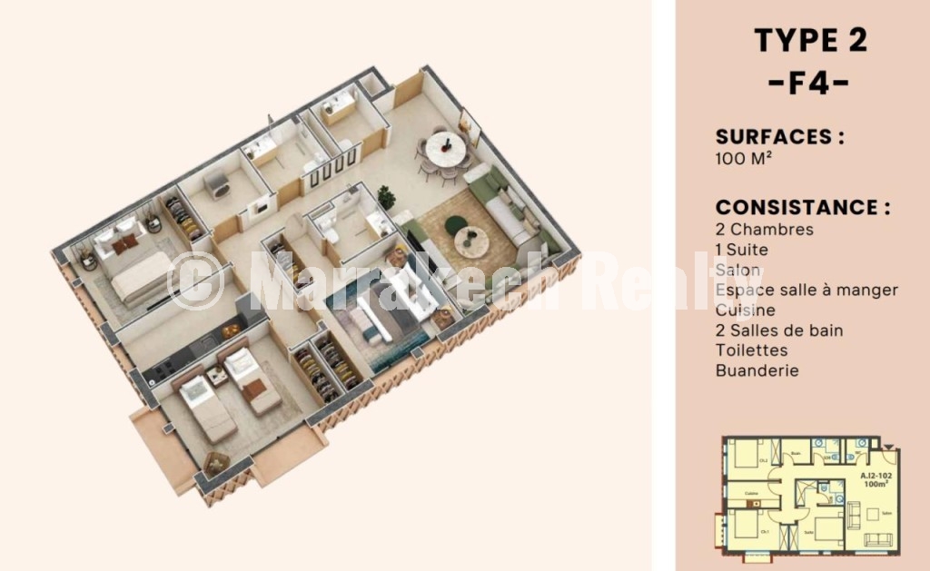 Studios et Appartements à vendre en cours de construction