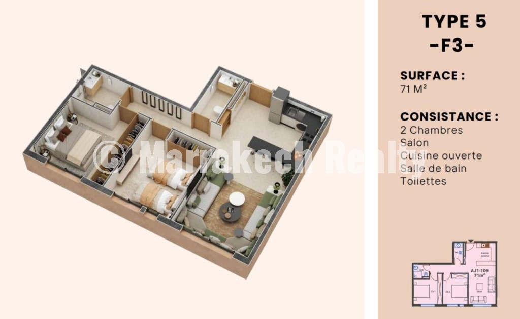 Studios et Appartements à vendre en cours de construction