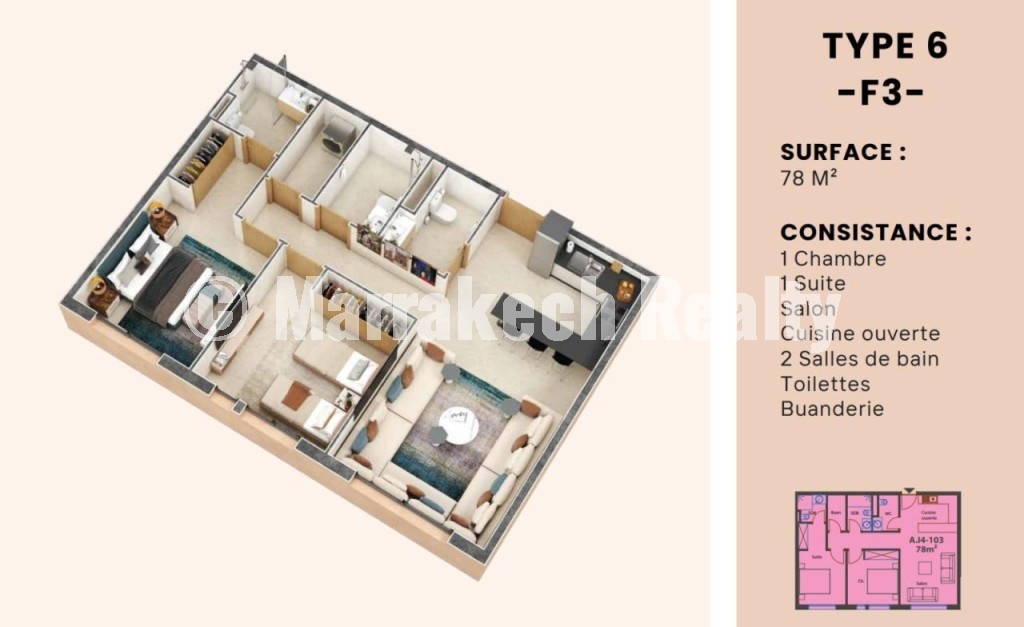 Studios et Appartements à vendre en cours de construction