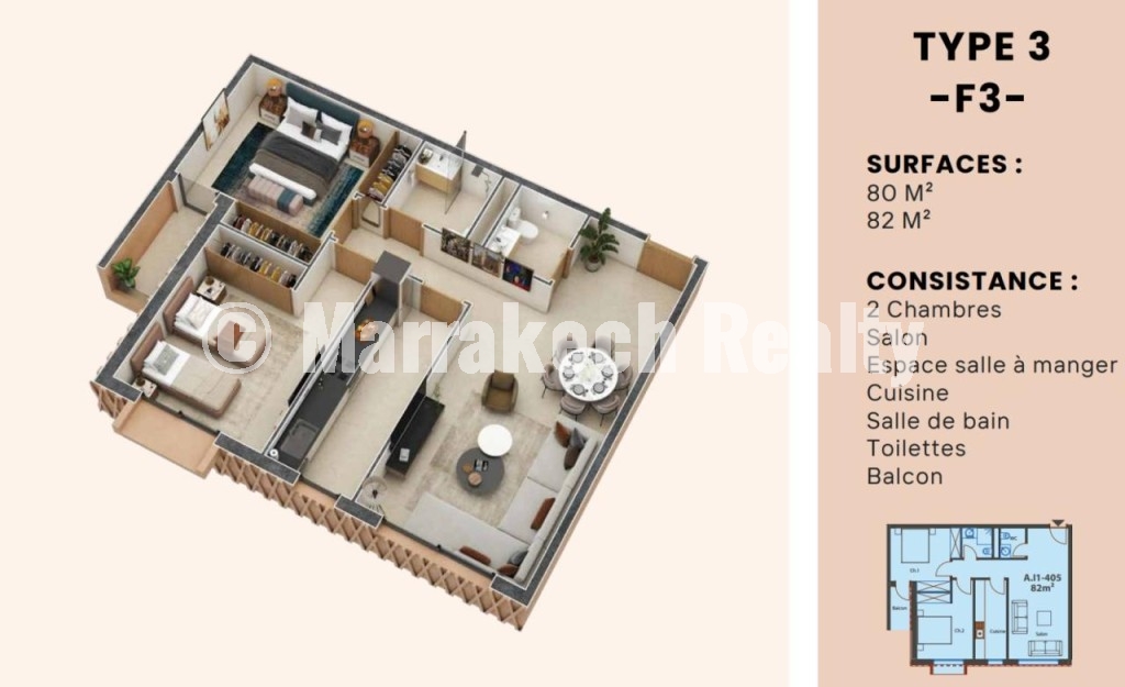 Studios et Appartements à vendre en cours de construction