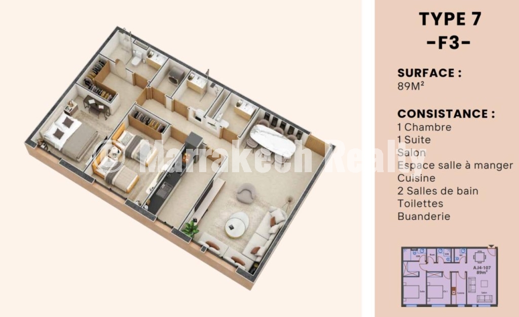 Studios et Appartements à vendre en cours de construction