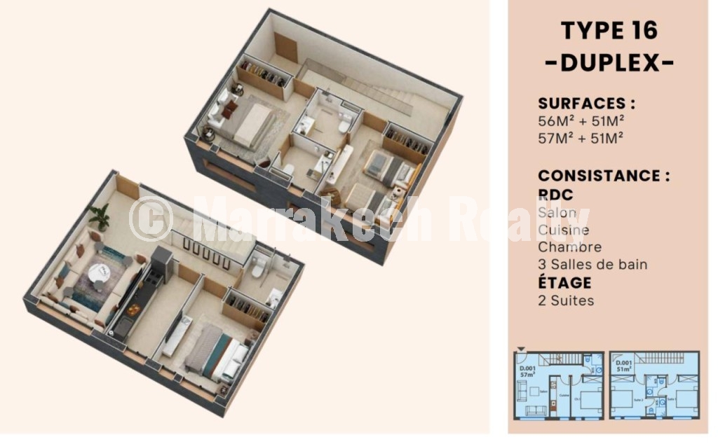 Studios et Appartements à vendre en cours de construction