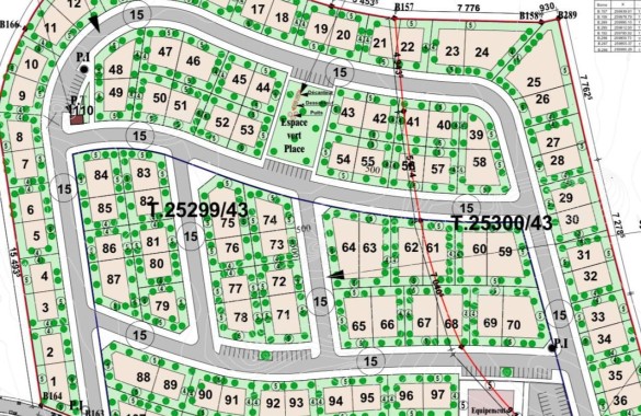 Plots of land for sale ranging from 401 m² to 1461 m² starting from