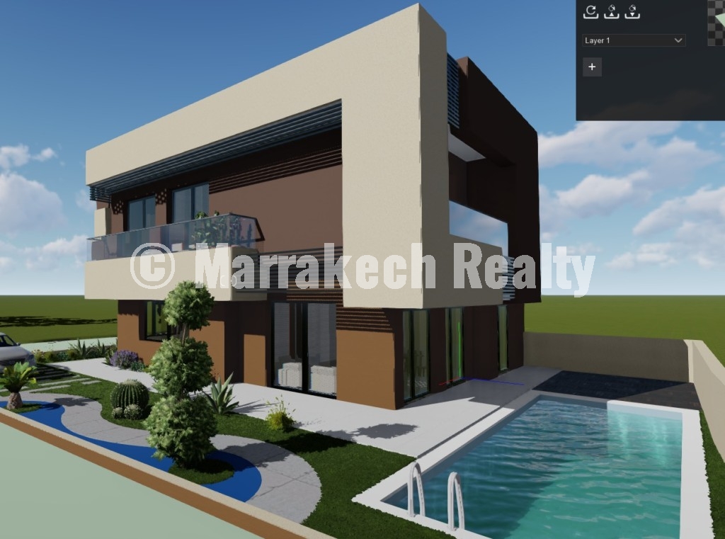 Terrain Villa 3 Façades avec Plan Autorisé – Opportunité Rare