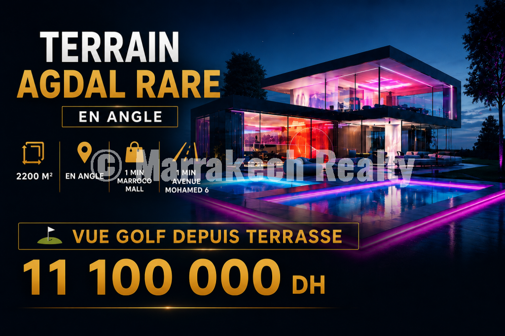 Terrain d’Exception avec Vue Golf Proche Morocco Mall – Agdal