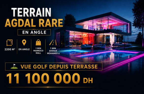 Terrain d&rsquo;Exception avec Vue Golf Proche Morocco Mall – Agdal