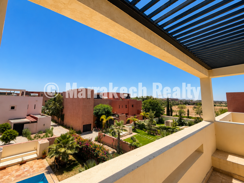 Luxury villa rental with pool on a golf resort in Marrakech