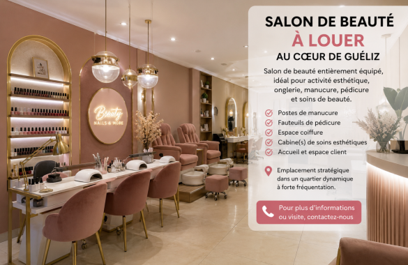 Salon de beauté à louer au cœur de Guéliz