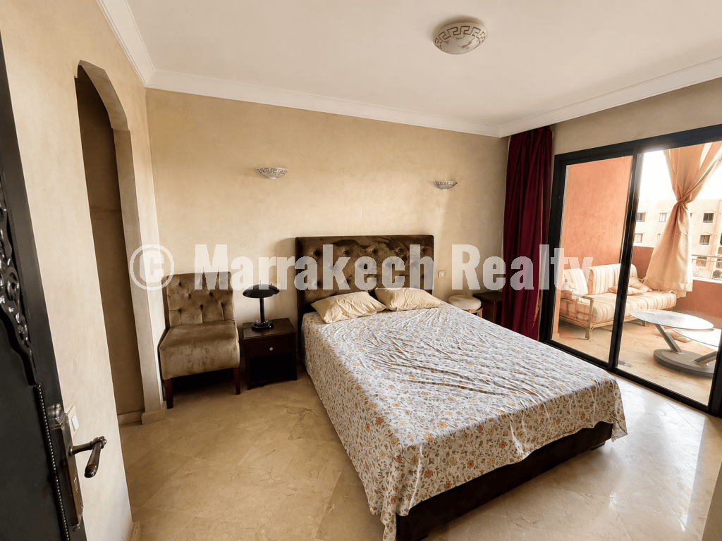 Appartement meublé 2 chambres à louer à River Palm avec vue piscine