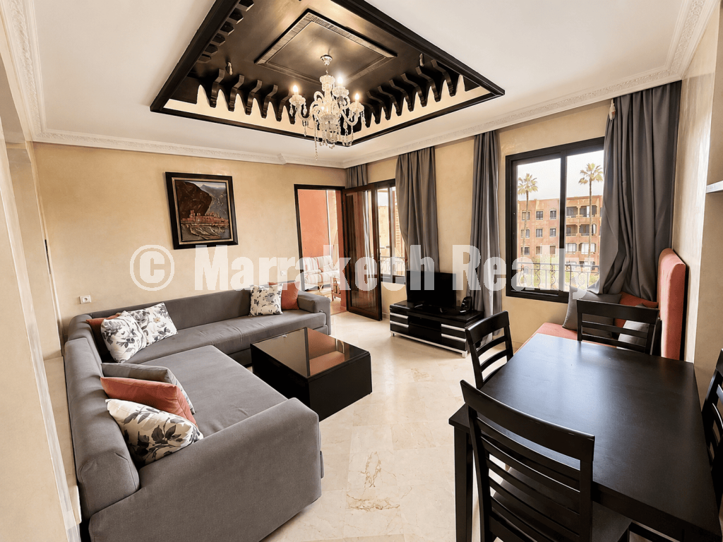 Appartement meublé 2 chambres à louer à River Palm avec vue piscine