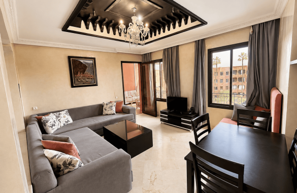 Furnished 2-bedroom apartment for rent in River Palm with pool view