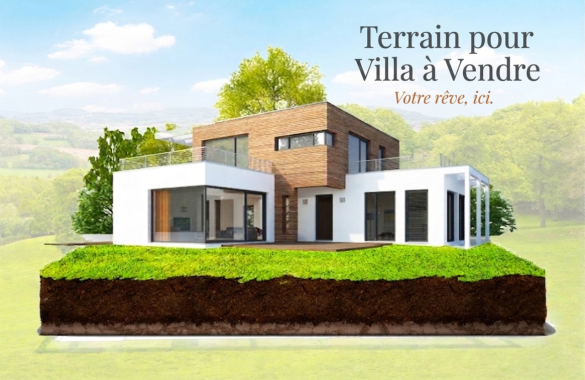 Terrain 3 façades pour villa proche des golfs Prestigia et Noria